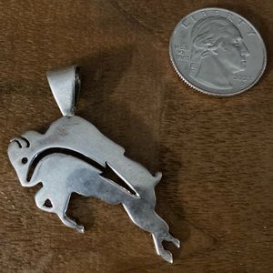Sterling silver buffalo pendant